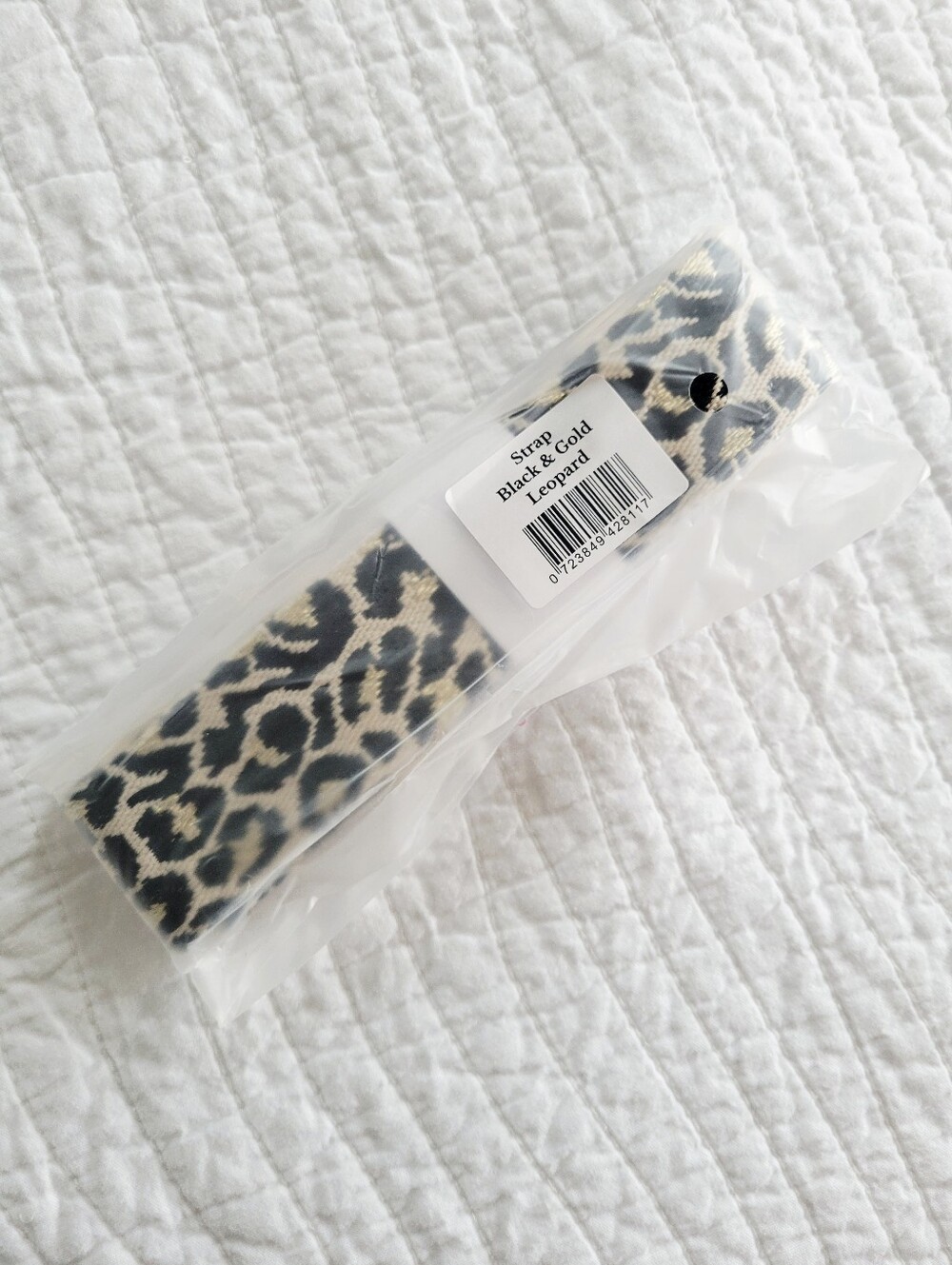 Pom Pom London Leopard Print Adjustable Bag Strap with Gold Hardware - Picture 3 of 3